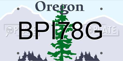 BPI78G Oregon License Plate