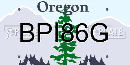BPI86G Oregon License Plate