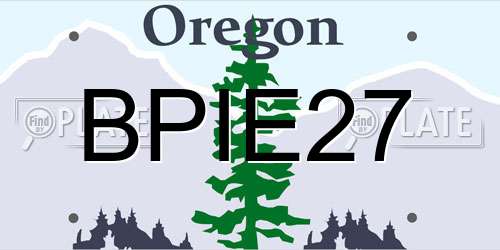 BPIE27 Oregon License Plate