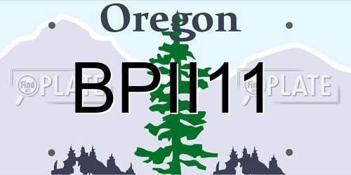 BPII11 Oregon License Plate