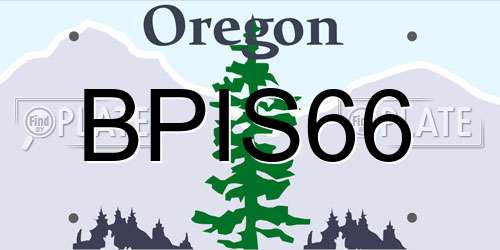 BPIS66 Oregon License Plate