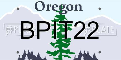 BPIT22 Oregon License Plate