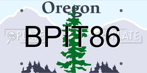 BPIT86 Oregon License Plate