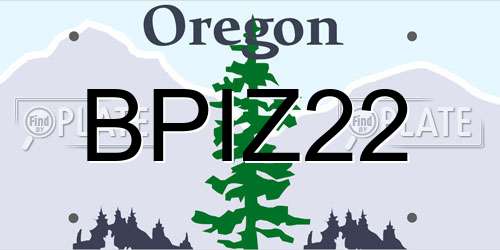BPIZ22 Oregon License Plate