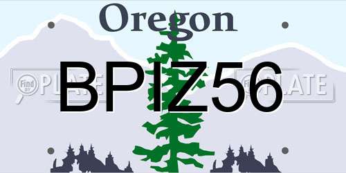 BPIZ56 Oregon License Plate