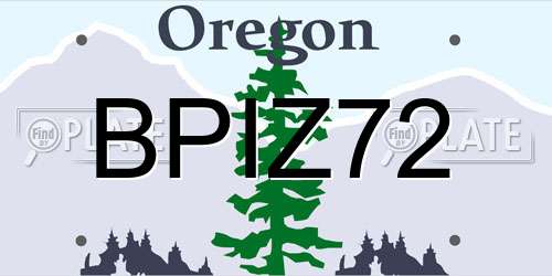 BPIZ72 Oregon License Plate