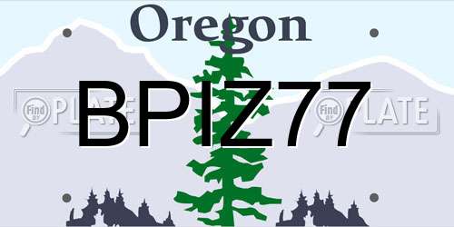 BPIZ77 Oregon License Plate