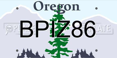BPIZ86 Oregon License Plate
