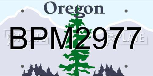 BPM2977 Oregon License Plate