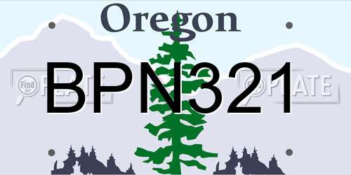 BPN321 Oregon License Plate