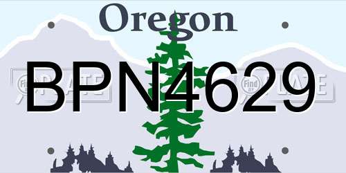 BPN4629 Oregon License Plate