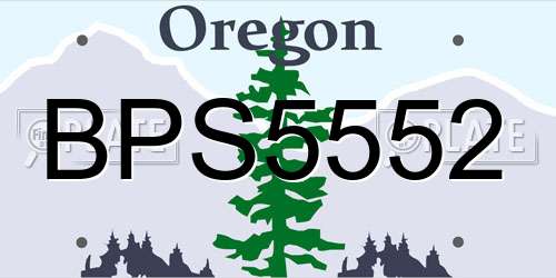 BPS5552 Oregon License Plate
