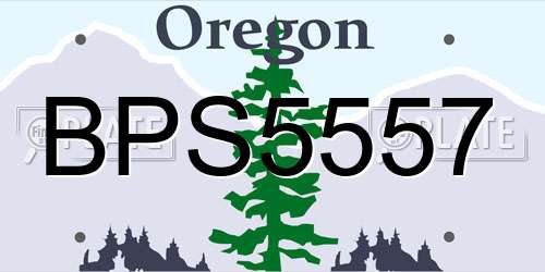 BPS5557 Oregon License Plate