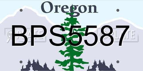 BPS5587 Oregon License Plate