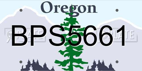 BPS5661 Oregon License Plate