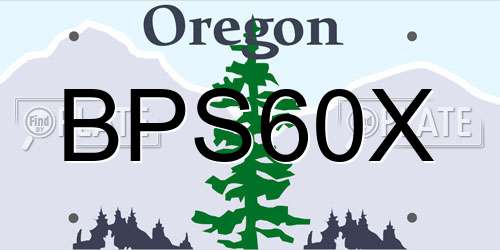 BPS60X Oregon License Plate