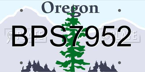 BPS7952 Oregon License Plate