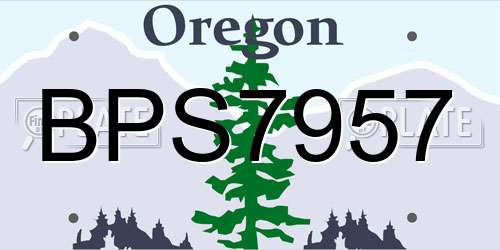 BPS7957 Oregon License Plate