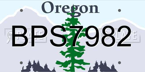 BPS7982 Oregon License Plate