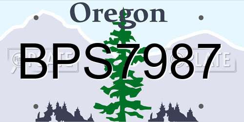 BPS7987 Oregon License Plate