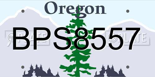 BPS8557 Oregon License Plate