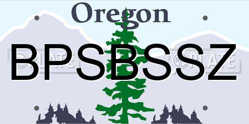 BPSBSSZ Oregon License Plate