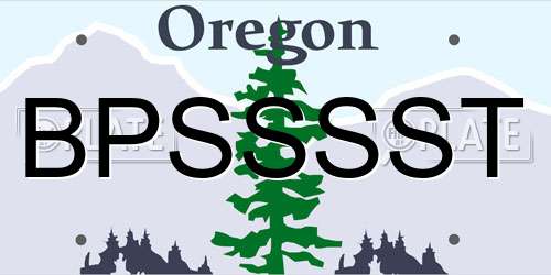 BPSSSST Oregon License Plate
