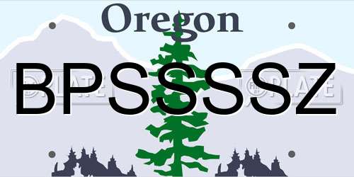 BPSSSSZ Oregon License Plate