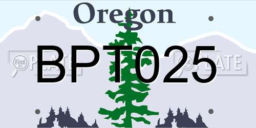BPT025 Oregon License Plate