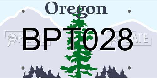 BPT028 Oregon License Plate