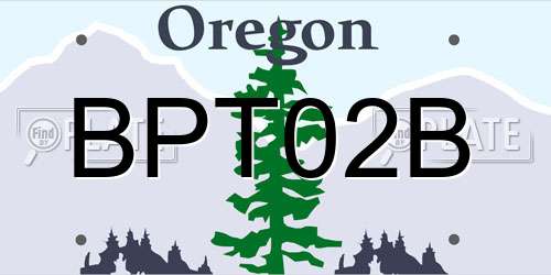 BPT02B Oregon License Plate