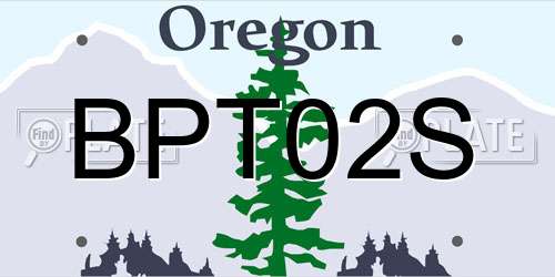 BPT02S Oregon License Plate
