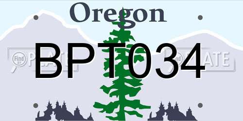 BPT034 Oregon License Plate