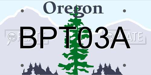 BPT03A Oregon License Plate