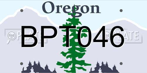 BPT046 Oregon License Plate
