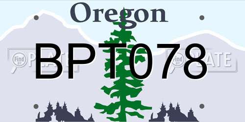 BPT078 Oregon License Plate