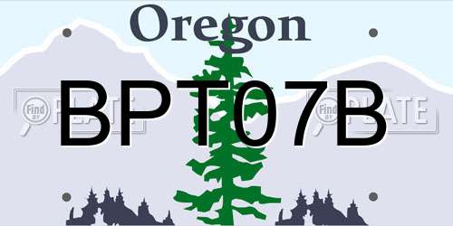 BPT07B Oregon License Plate