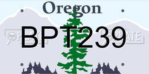 BPT239 Oregon License Plate