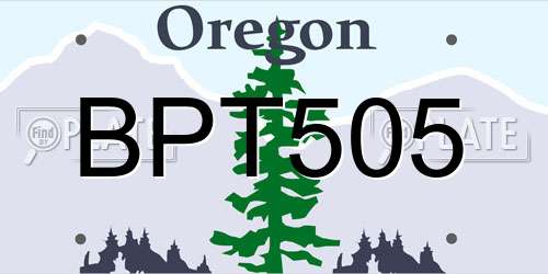 BPT505 Oregon License Plate