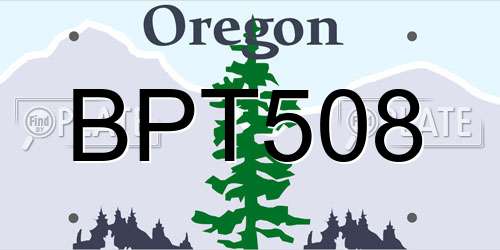 BPT508 Oregon License Plate