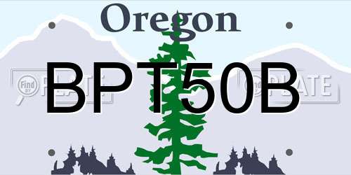 BPT50B Oregon License Plate