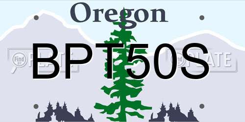 BPT50S Oregon License Plate