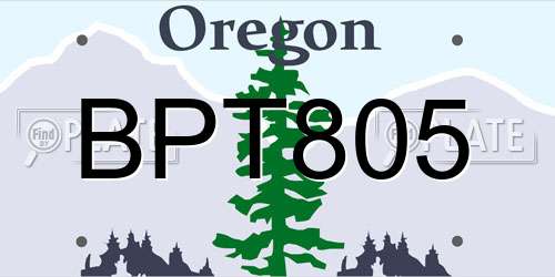 BPT805 Oregon License Plate