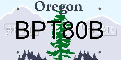 BPT80B Oregon License Plate