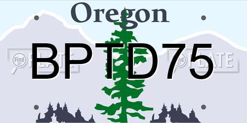 BPTD75 Oregon License Plate