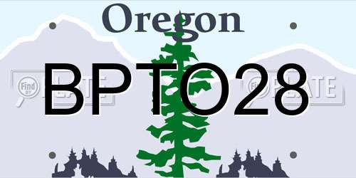 BPTO28 Oregon License Plate