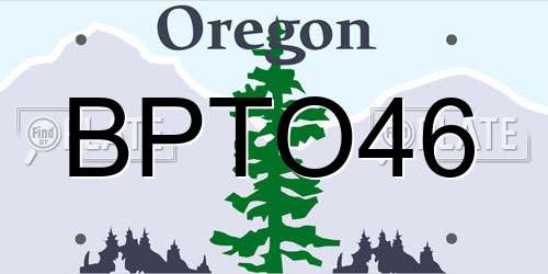 BPTO46 Oregon License Plate