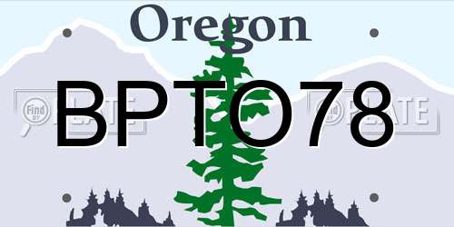 BPTO78 Oregon License Plate