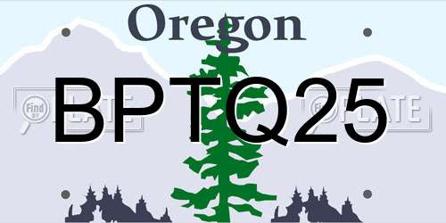 BPTQ25 Oregon License Plate