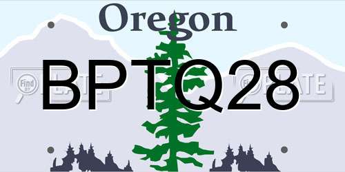 BPTQ28 Oregon License Plate